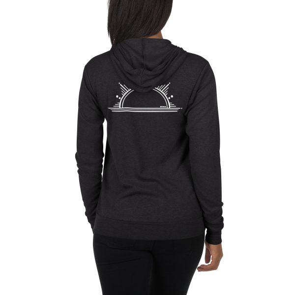 WOCO on Back Lightweight Zip Hoodie - White - Image 3